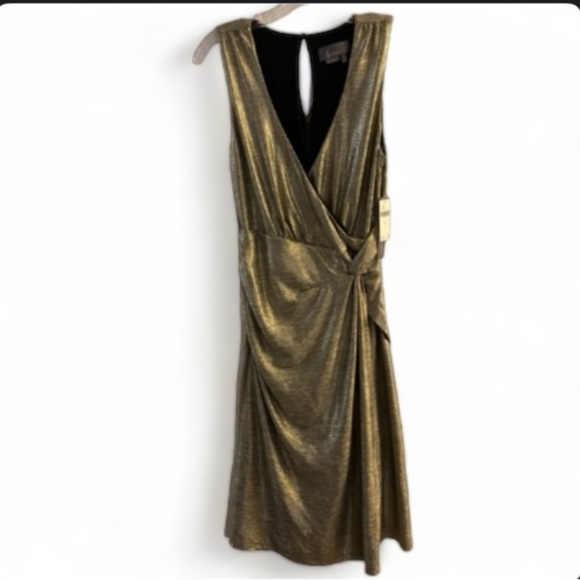 NWT Anthropologie gold mid length dress evening party dress, Holiday Dress small - Picture 1 of 5